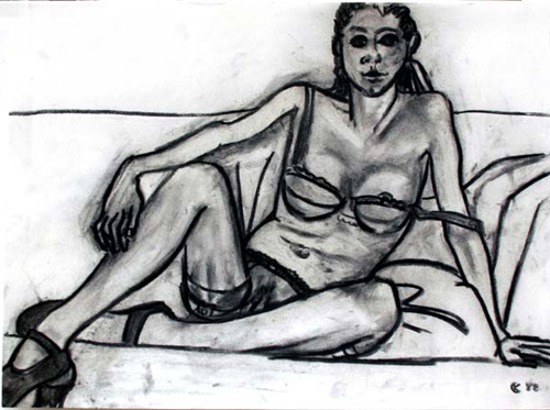 Clarissa- Charcoal on Paper_18x24_ 1988