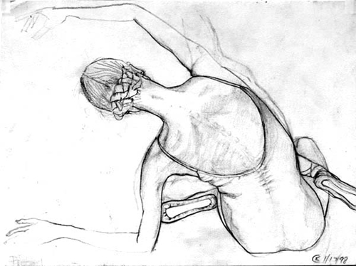 Stretching - Pencil on Paper_ 11x15_ 1998
